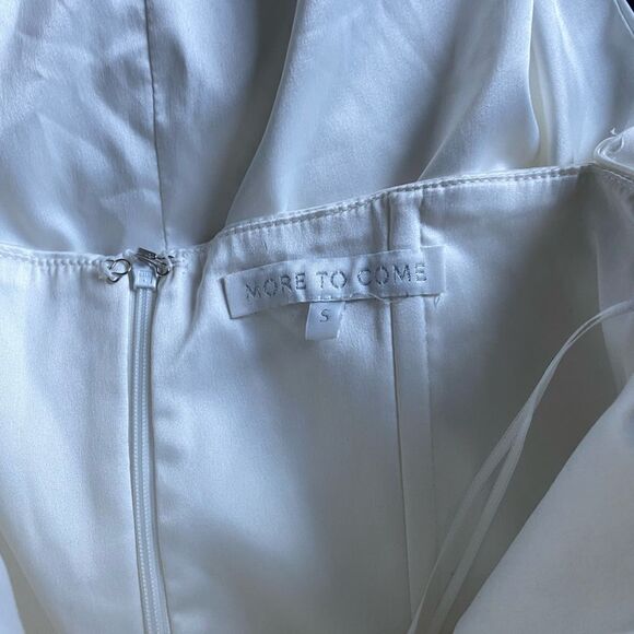 More To Come Bella Mini Dress white off shoulder satin party cocktail Revolve - Picture 5 of 9